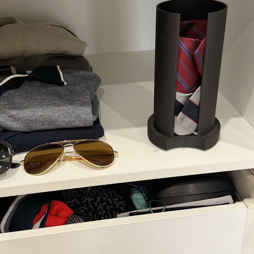 Unique tie organiser for closet or work desk, great gift idea